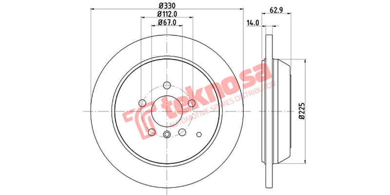 Brake Disc Mercedes M R Class (Rear Solid)