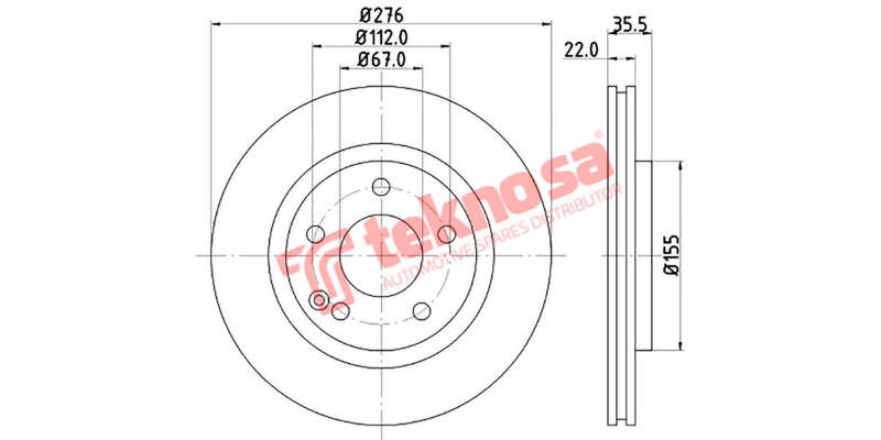 Brake Disc Mercedes W168 (Front Vented)
