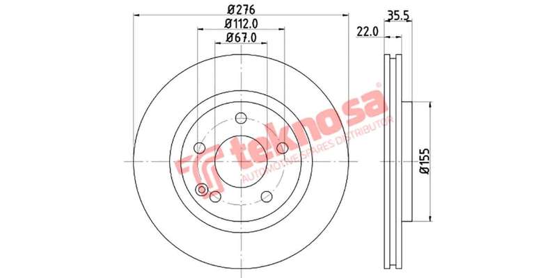 Brake Disc Mercedes W168 (Front Vented)