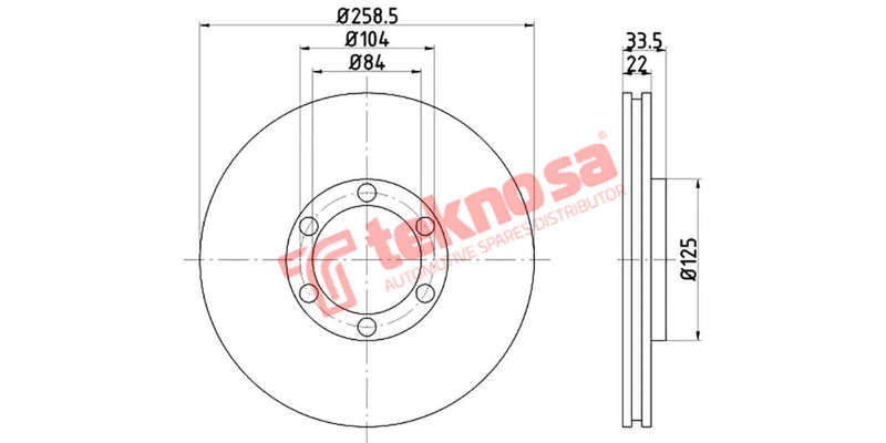Brake Disc Mit Colt Rodeo 2.0 2.5D 96 (Front Vented)
