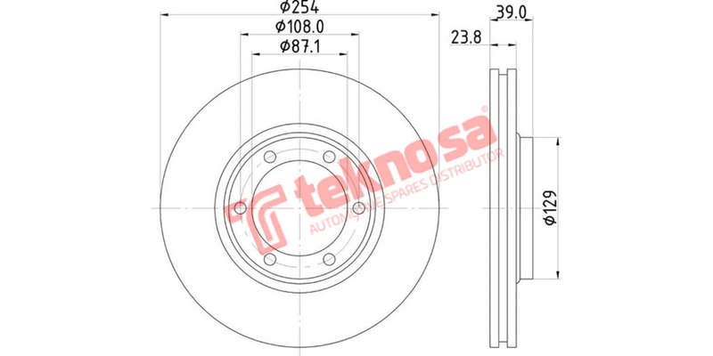 Brake Disc Mitsubishi Colt 4X2 2.0 2.4 2.5 99 (Front Vented)