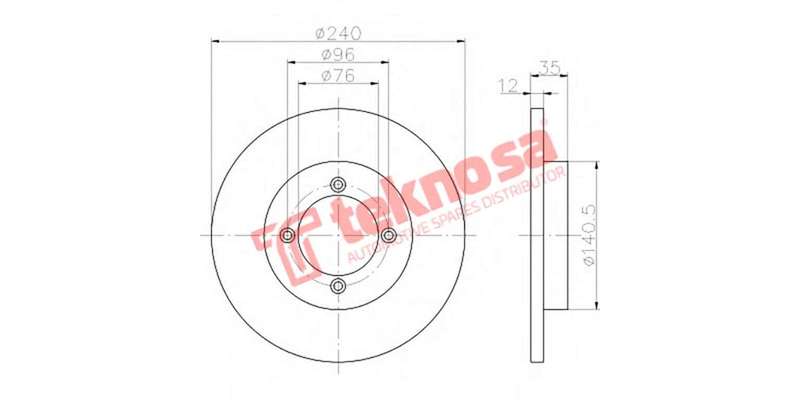 Brake Disc Niss Puls Lang 1.3 1.5 85 (Front Solid)