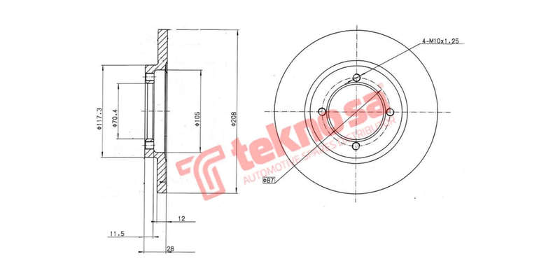 Brake Disc Nissan 1400 85 (Front Solid)