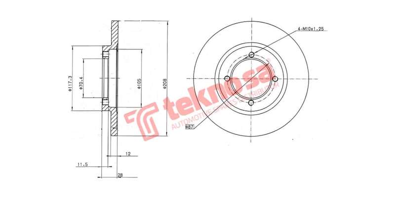 Brake Disc Nissan 1400 85 (Front Solid)