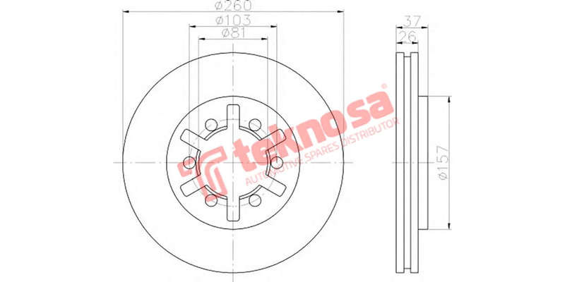 Brake Disc Nissan Hardbody 2.4 2.7 54X4 98 (Front Vented)