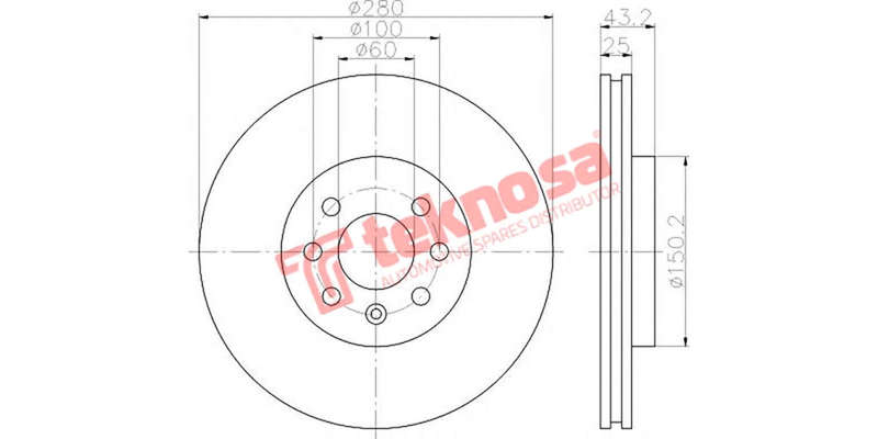 Brake Disc Opel Astra 1.6 09 (Front Vented)
