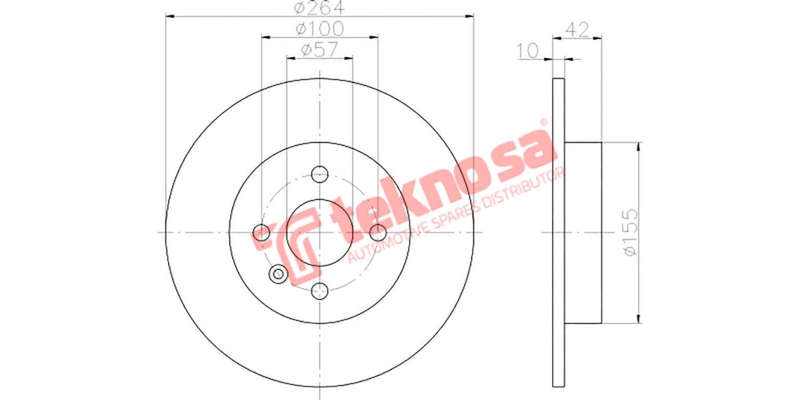 Brake Disc Opel Astra H 1.6 Meriva 1.6 03 (Rear Solid)