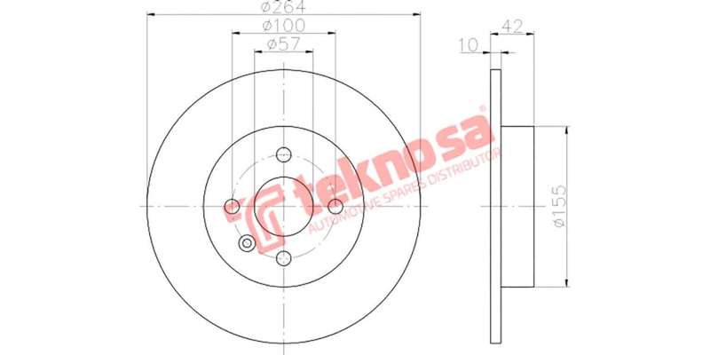 Brake Disc Opel Astra H 1.6 Meriva 1.6 03 (Rear Solid)
