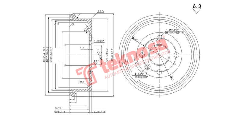 Brake Disc Opel CoRear Solida 1.3 1.6 Ldv 1.6 97