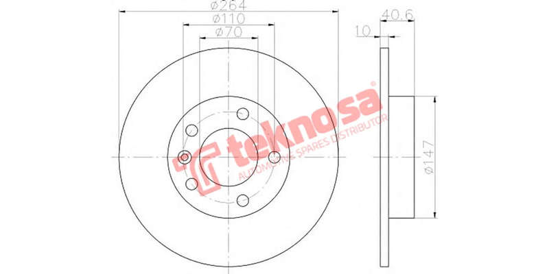 Brake Disc Opel CoRear Solida D 1.4 1.6 11 (Rear Solid)