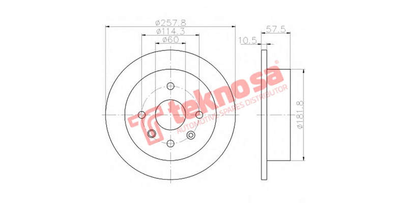 Brake Disc Optra 1.8 04 (Rear Solid)