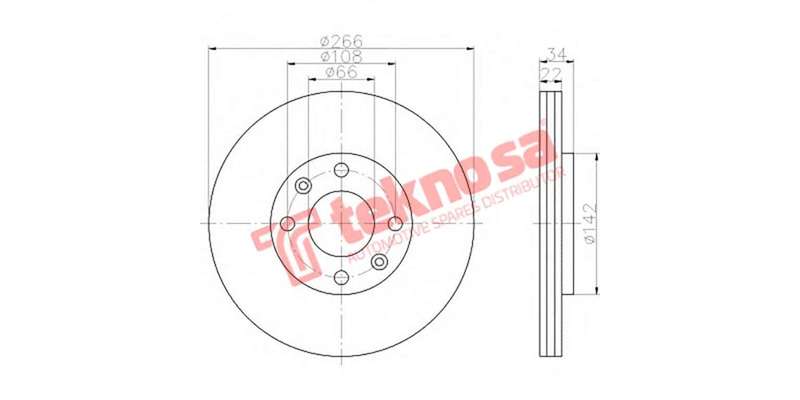 Brake Disc Peugeot 206 207 (Front Vented)