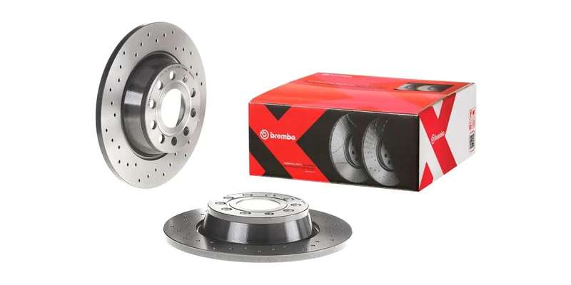 Brake Disc Rear (2 In Box) Drilled Vw Golf Passat Cc Audi A3 Vw Golf 5&6 Audi A3 8P Q3 (Brembo 08...