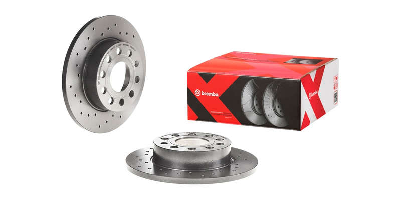 Brake Disc Rear (2 In Box) Drilled Vw Scirocco Tiguan Audi,Vw Golf 5 & 6 Audi A3 8P (Brembo 08948...