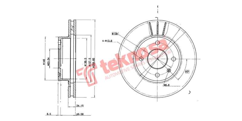 Brake Disc Sierra Sapphire 3.0I 92 (Front Vented)
