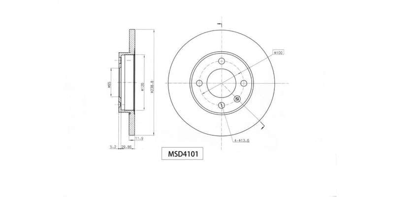 Brake Disc Solid Front Audi 80Gl,Vw Fox,Vw Golf 2,3,Citi,Jetta,Passat 1980 2010 (Single)
