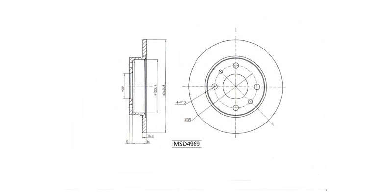 Brake Disc Solid Front Fiat Punto 1.2,1.3,1.8 2004 2009 (Single)