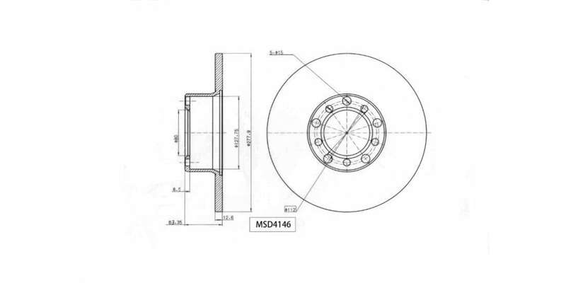 Brake Disc Solid Front Mercedes Benz W123,W115,W114,W108 1973 1986 (Single)