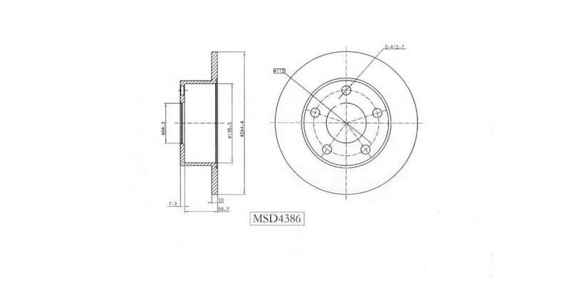 Brake Disc Solid Rear Audi 500E 1992 1994 ,A6 97 2004,Vw Passat 98 05 (Single)