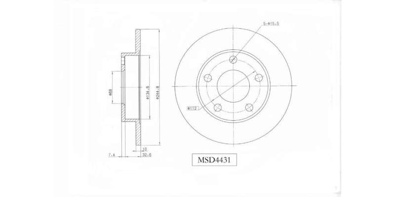 Brake Disc Solid Rear Audi A4 1.8T,1.9Tdi,2.0Tdi 1998 2008 (Single)