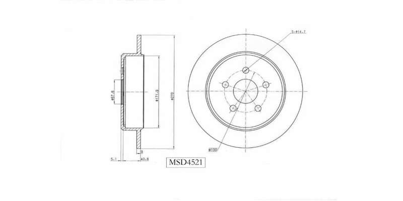 Brake Disc Solid Rear Chrysler Pt Cruiser 2.0,2.2,2.4 2000 2010 (Single)