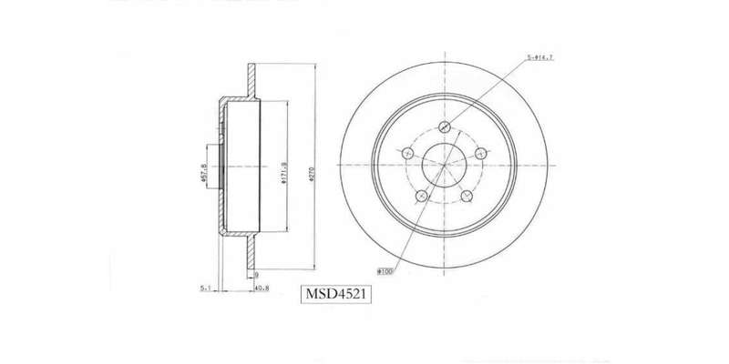Brake Disc Solid Rear Chrysler Pt Cruiser 2.0,2.2,2.4 2000 2010 (Single)