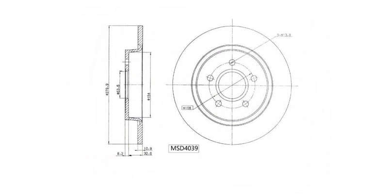 Brake Disc Solid Rear Ford Focus Ii 2.5 St,Volvo C30,C70,S40,V40,V50 2003 2018 (Single)