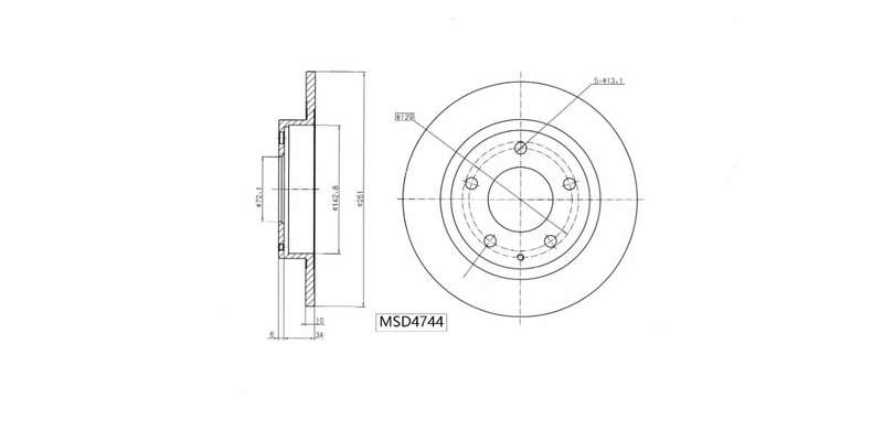 Brake Disc Solid Rear Ford Telstar,Mazda 626 93 97,Mazda Premacy 02 02 (Single)