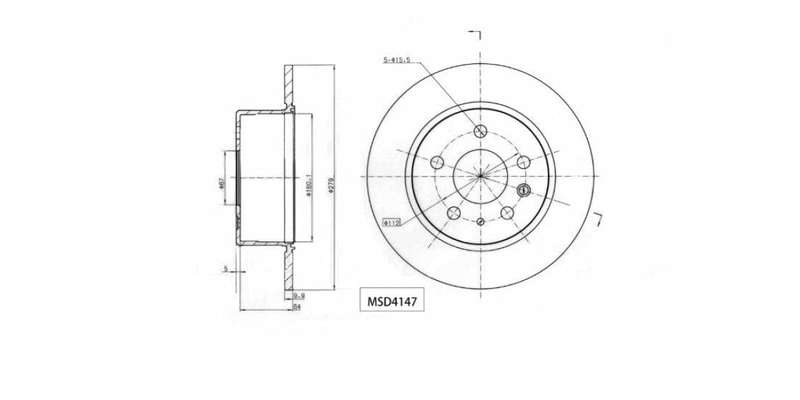 Brake Disc Solid Rear Mercedes Benz W123,W115,W114,W116,W108 1973 1993 (Single)