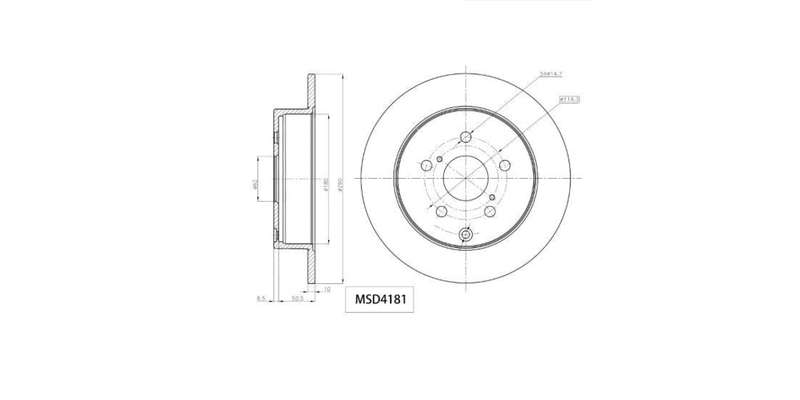 Brake Disc Solid Rear Toyota VeRear Solido 160 Vvti,180 Vvti 2005 2009 (Single)