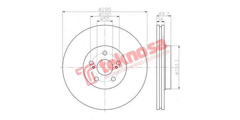 Brake Disc Toyota Avensis 06 (Front Vented)