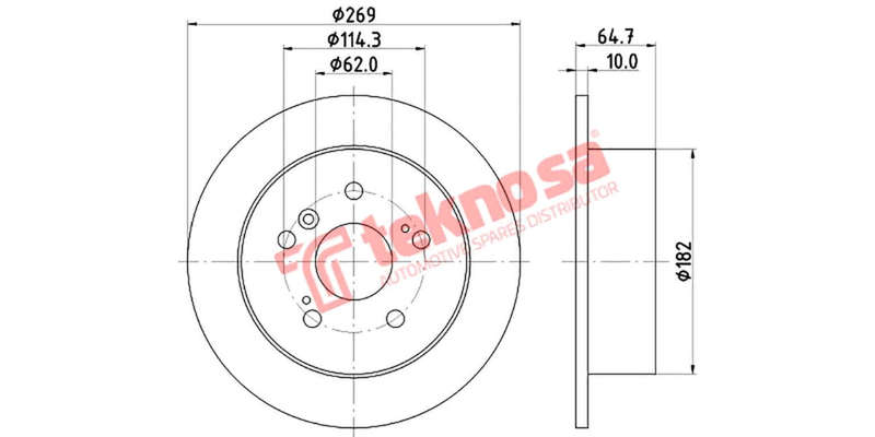 Brake Disc Toyota Camry 2.4I (Rear Solid)
