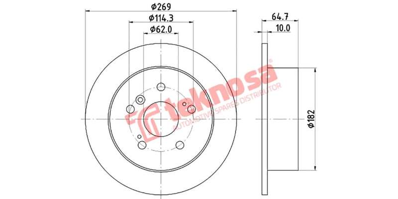 Brake Disc Toyota Camry 2.4I (Rear Solid)