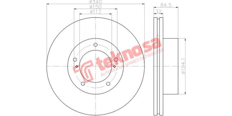 Brake Disc Toyota Landcruiser 200 07 (Front Vented)