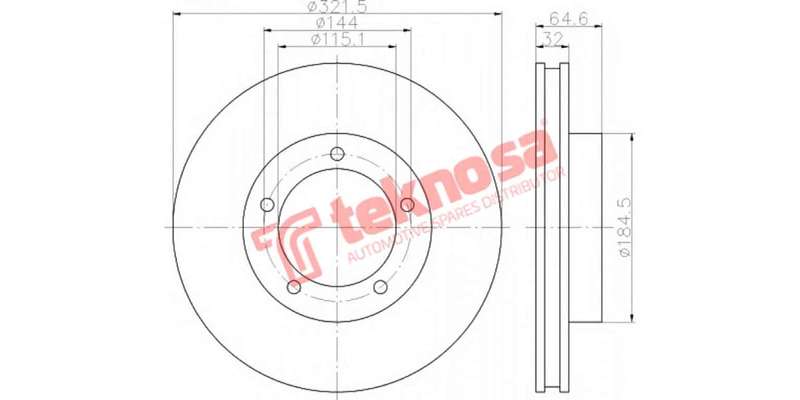 Brake Disc Toyota L Cruiser 4X4 Hzj79 03 (Front Vented)