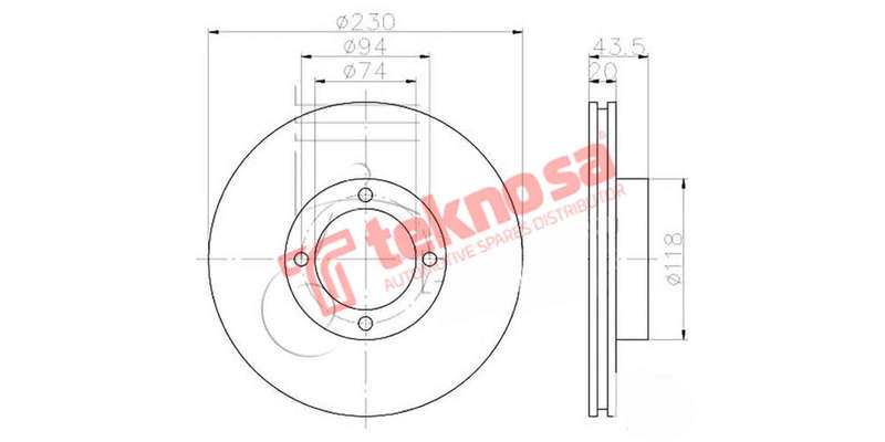 Brake Disc Toyota Venture Stallion 1.8 89 (Front Vented)