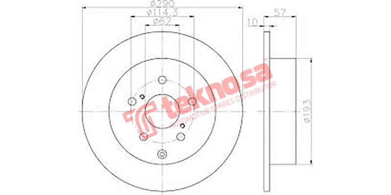 Brake Disc Toyota VeRear Solido 06 (Rear Solid)