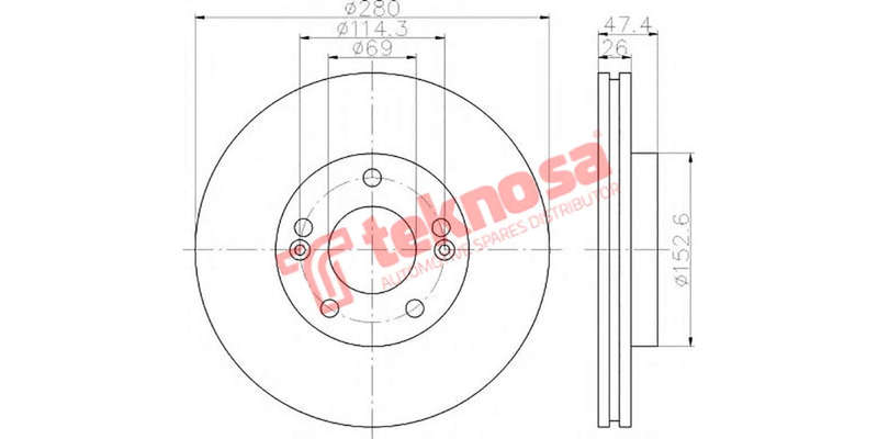 Brake Disc Tucson 04 Tiburon 09 (Front Vented)