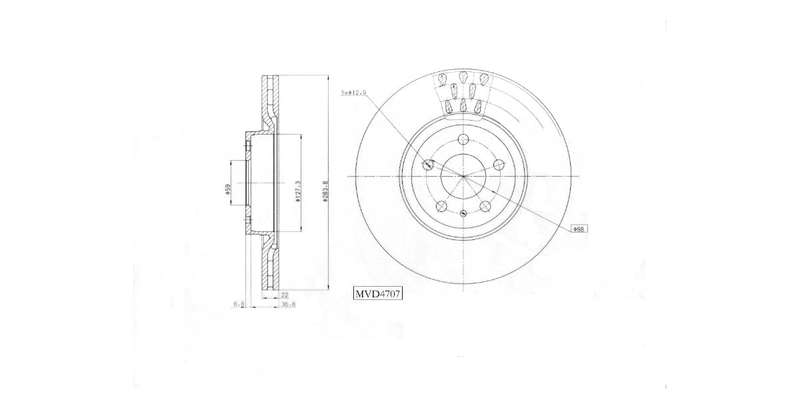 Brake Disc Vented Front Alfa 147 01 10,156 97 06,Gt,Gtv 00 11,Fiat Doblo 13> (Single)