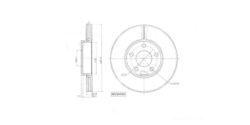 Brake Disc Vented Front Audi 500 92 94,Audi A4 01 08,A6 97 04,Vw Passat 98 05 (Single)