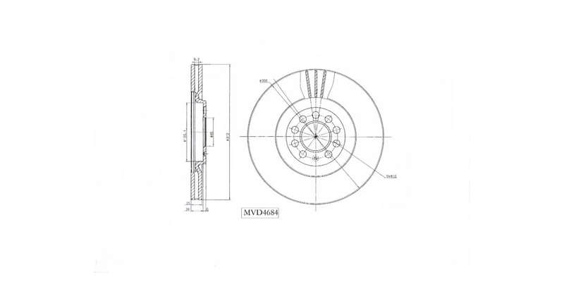Brake Disc Vented Front Audi A1 15 S1 14 18, Tt 00 06,Crosspolo 14>, Golf 4,Jetta 4 (Single)