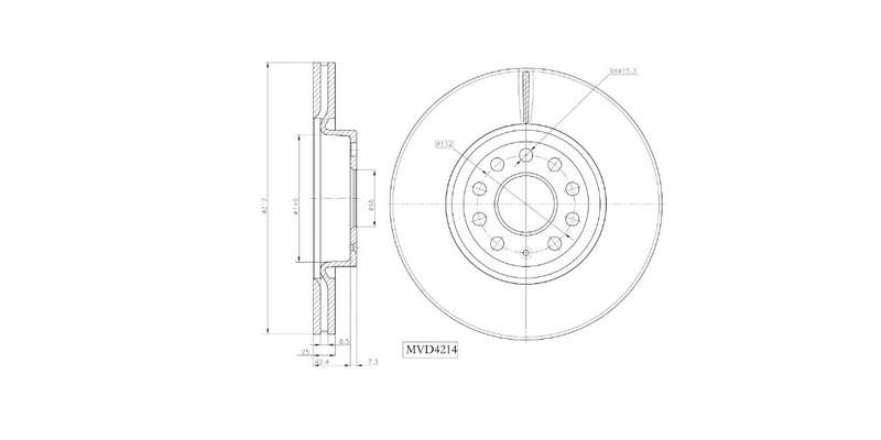 Brake Disc Vented Front Audi A3 04 16,Q2 2016>,Q3 2012> Tt 07> Tts08> Vw Cc,Eos ,Beetle (New) 201...