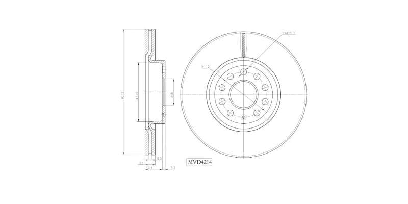 Brake Disc Vented Front Audi A3 04 16,Q2 2016>,Q3 2012> Tt 07> Tts08> Vw Cc,Eos ,Beetle (New) 201...