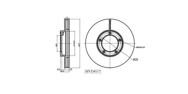 Brake Disc Vented Front Cam Inyathi 2.2I,Foton 2.2I,Gwm Ldv 2.2I,Gwm Steed 2.2I,Meiya 2.2I Ldv 20...