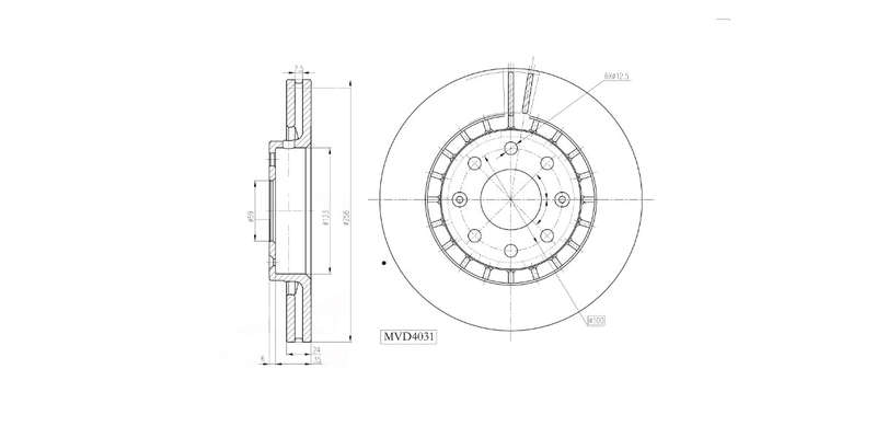 Brake Disc Vented Front Chev Aveo 1.5,1.6,Sonic 1.3,1.4,1.6 2006 2017 (Single)