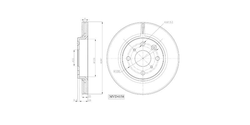 Brake Disc Vented Front Citroen C1 1.0,C1 Ii,Peugeot 107,Toyota Aygo 1.0 2006 2015> (Single)