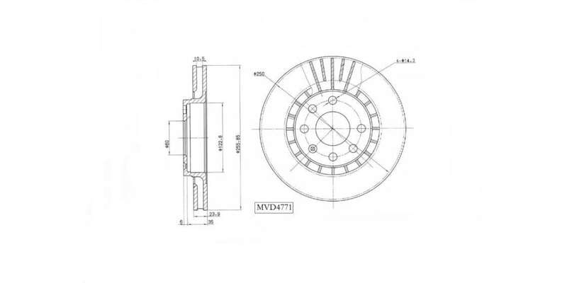 Brake Disc Vented Front Daewoo Espero 95 98,Opel Astra 93 99,Kadett 89 98,Monza (Single)