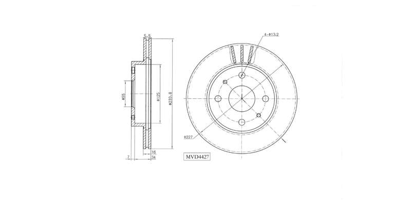 Brake Disc Vented Front Daihatsu Charade 1.0,Sirion,YRear Vented 2001 2011 (Single)