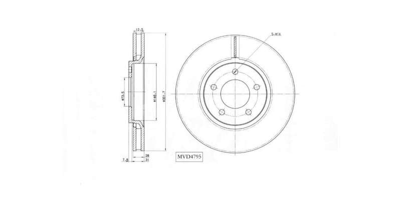 Brake Disc Vented Front Daihatsu Gran Max 1.5 2009 2016 (Single)