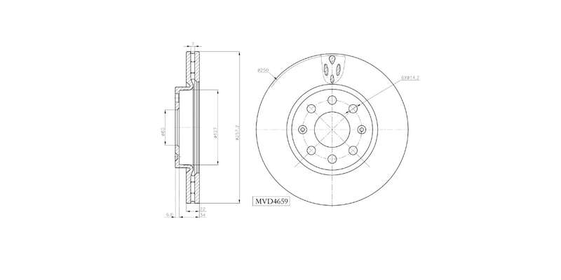 Brake Disc Vented Front Fiat Grande Punto,Punto 2005 2016,Opel Adam 2015 > CoRear Solida 07 15 (S...